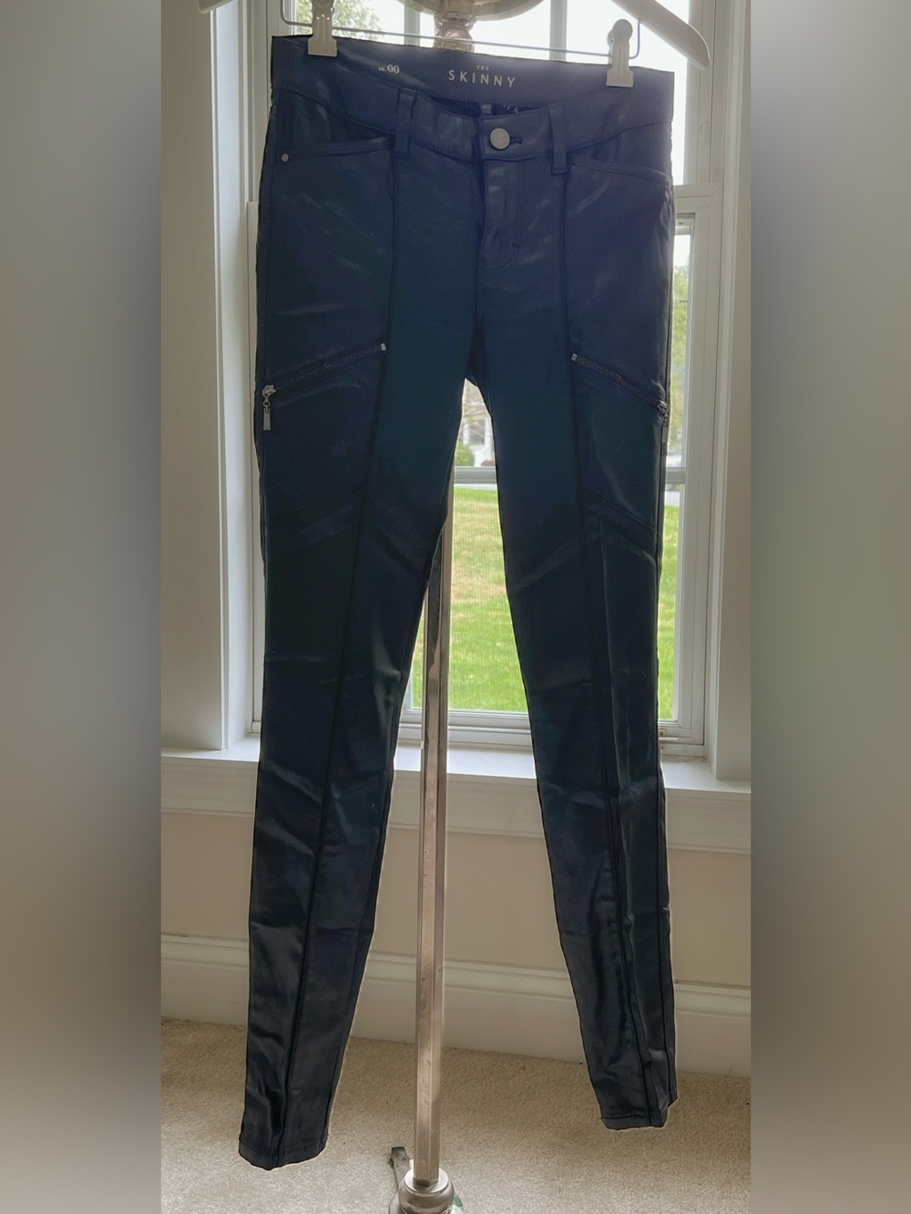 White House Black Market | Faux Leather Zip Pocket Stretchy Jegging-Type, XXS
